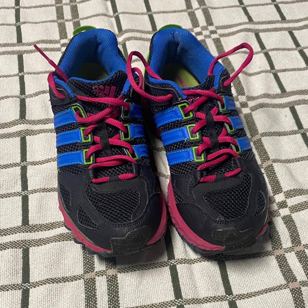 Adidas Navy Blue Athletic running shoes with Pink Accents
